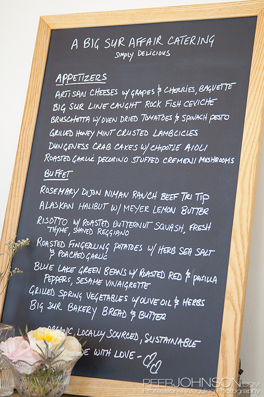 A Big Sur Affair Menu Menu Big Sur