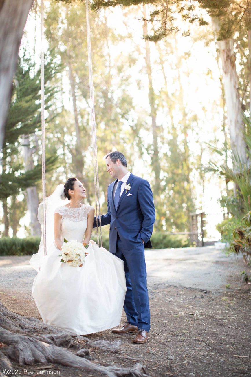 A bride & groom at Point 16 Big Sur.